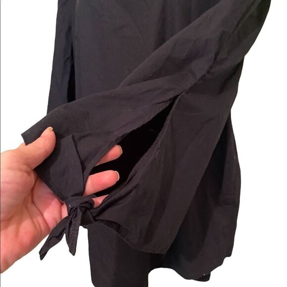 Free People Show Me Some Shoulder Black Top Witchy Romantic Goth Size Small - Picture 5 of 10